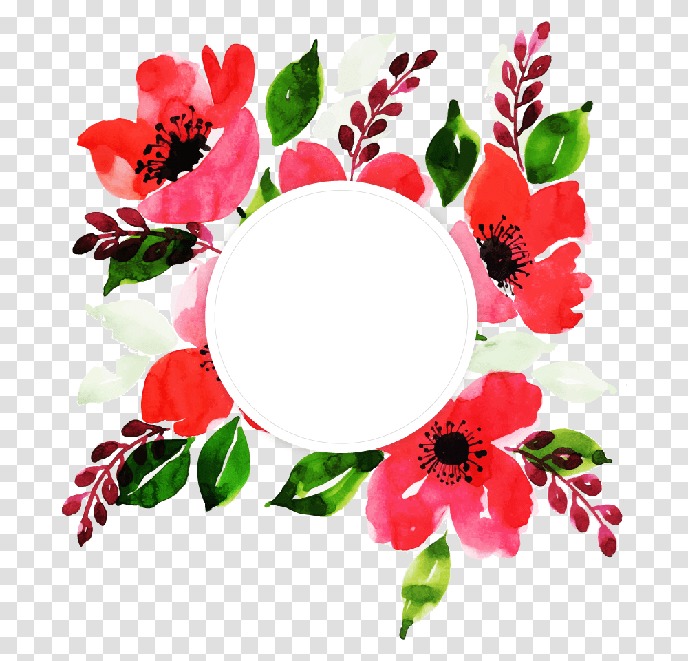 Red Floral Frame, Floral Design, Pattern Transparent Png