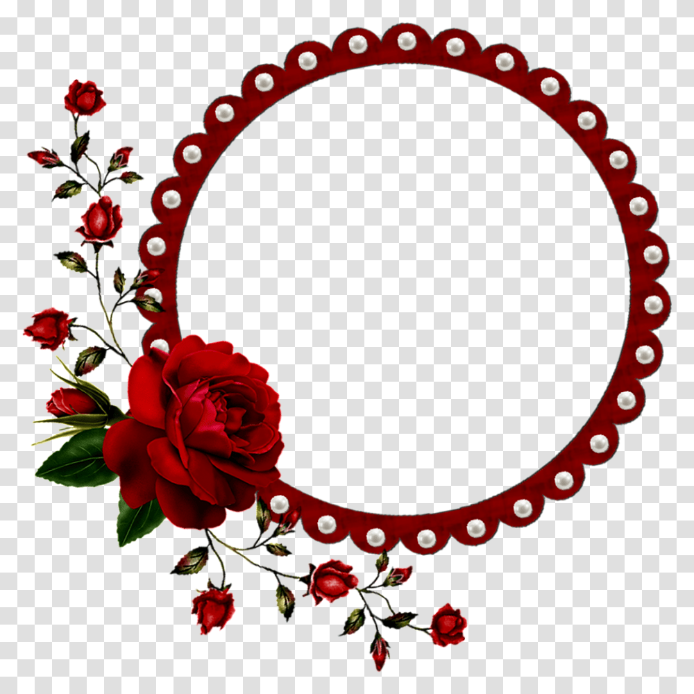 Red Flower Circle Frame, Floral Design, Pattern Transparent Png