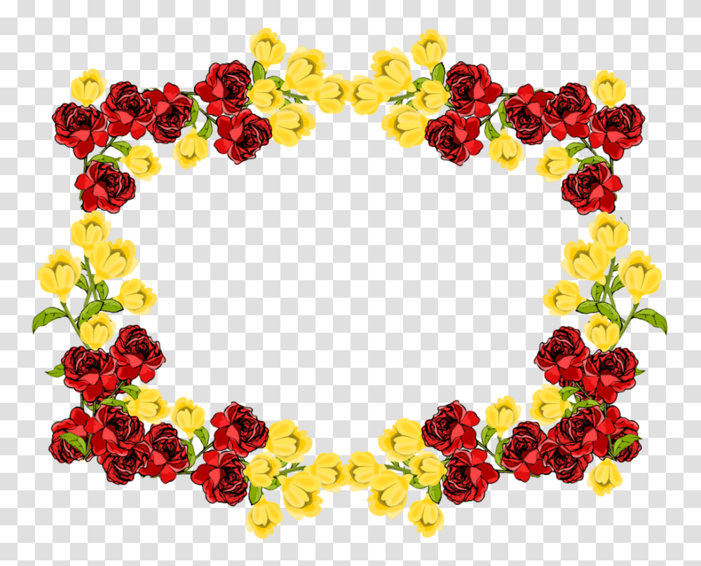 Red Flower Frame Hd Vector Clipart, Floral Design, Pattern, Wreath Transparent Png