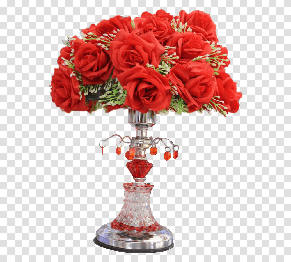 Red Flower Night Lamp Showpiece Show Piece Gift, Plant, Blossom Transparent Png