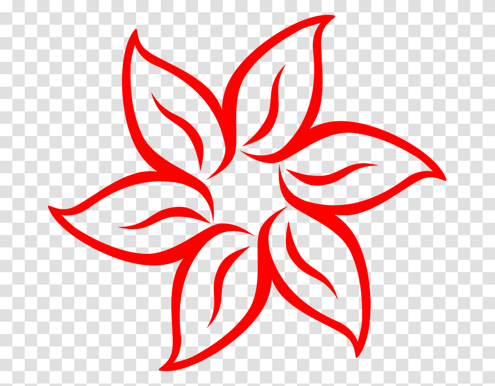Red Flower Outline Clip Art Vector Clip Art Flower Black And White, Dynamite, Bomb, Weapon, Weaponry Transparent Png