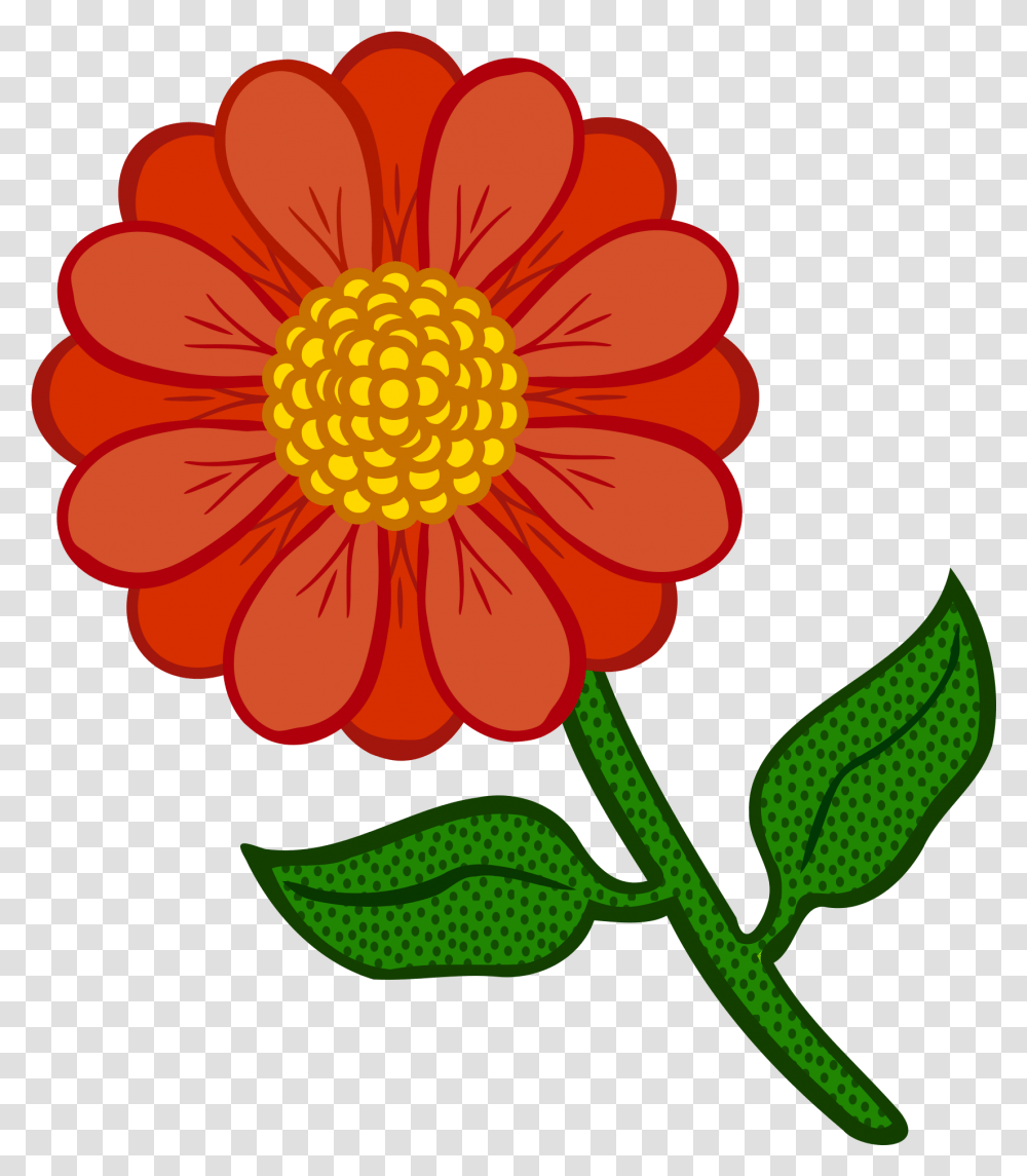 Red Flower Simple Vector Drawing Free Image Blume Clipart, Dahlia, Plant, Blossom, Daisy Transparent Png