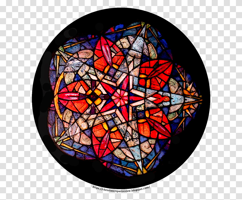 Red Flower Stained Glass Art Transparent Png