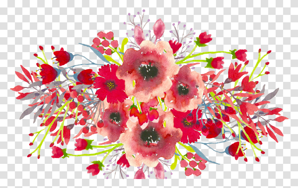 Red Flowers Background Flowers With Background, Pattern, Floral Design Transparent Png