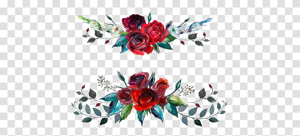 Red Flowers Image Background Red Rose Watercolor Background, Collage, Poster, Advertisement, Graphics Transparent Png