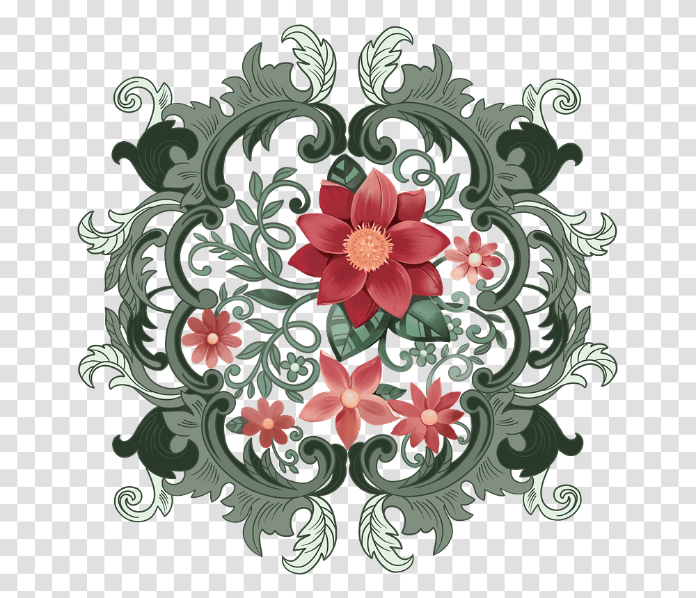 Red Flowers Ornament Clipart Chrysanths, Floral Design, Pattern, Painting Transparent Png