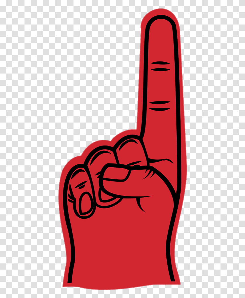 Red Foam Hand Index Up Foam Finger, Fist Transparent Png