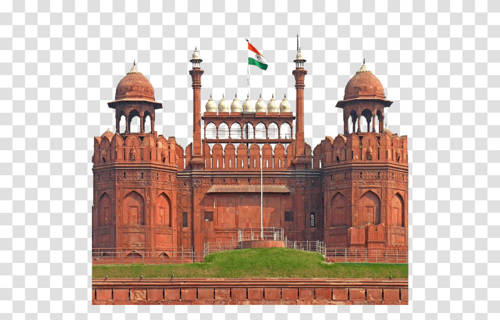 Red Fort With Flag In 2020 Red Fort, Castle, Architecture, Building, Monument Transparent Png