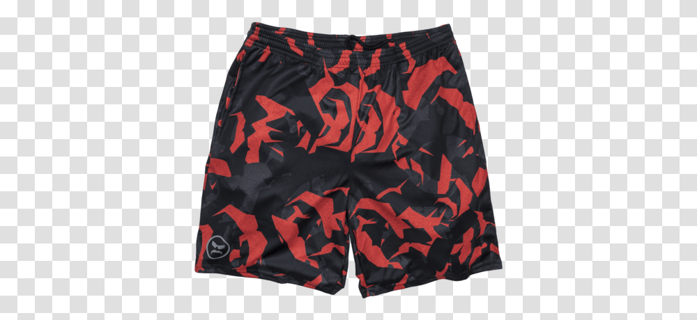 Red Fracture Shorts All Over By Drdisrespect Design Humans Board Short, Clothing, Apparel, Military Transparent Png