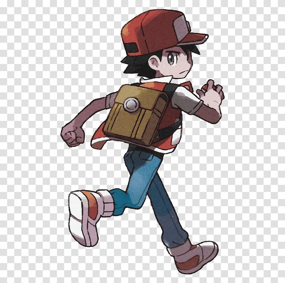 Red Game Bulbapedia The Communitydriven Pokmon Pokemon Trainer Red Go, Helmet, Clothing, Person, Armor Transparent Png