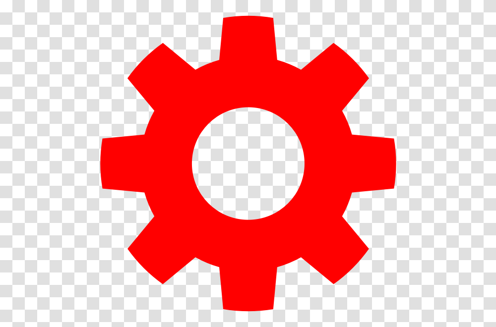 Red Gear Icon Red Gear Clipart, Machine, Cross Transparent Png