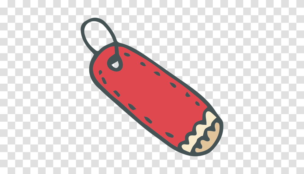 Red Gift Tag Hand Drawn Cartoon Icon, Plant, Food, Bomb, Weapon Transparent Png