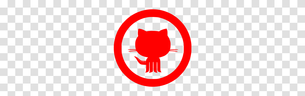 Red Github Icon, Logo, Trademark Transparent Png