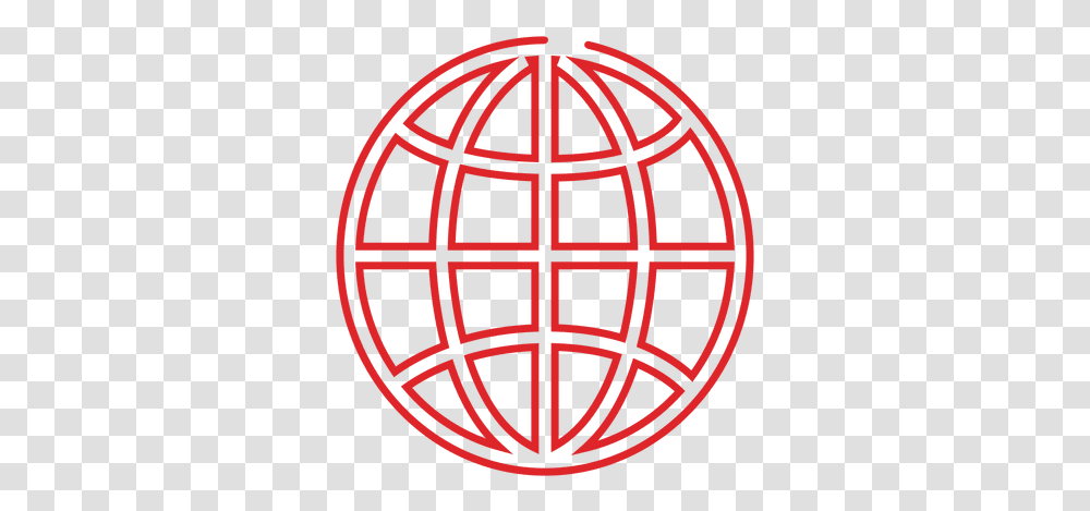 Red Globe Line Iconsvg & Svg Vector File Globe Icon Red, Sphere, Clock Tower, Architecture, Building Transparent Png
