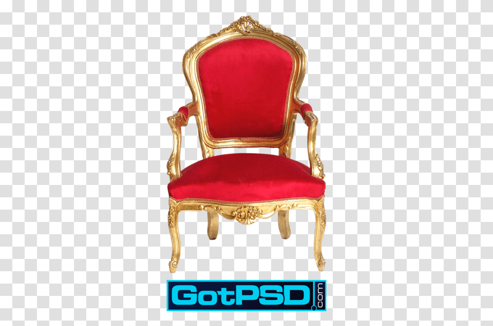 Red Gold King Chair Psd Chair Background Hd, Furniture, Throne, Armchair Transparent Png