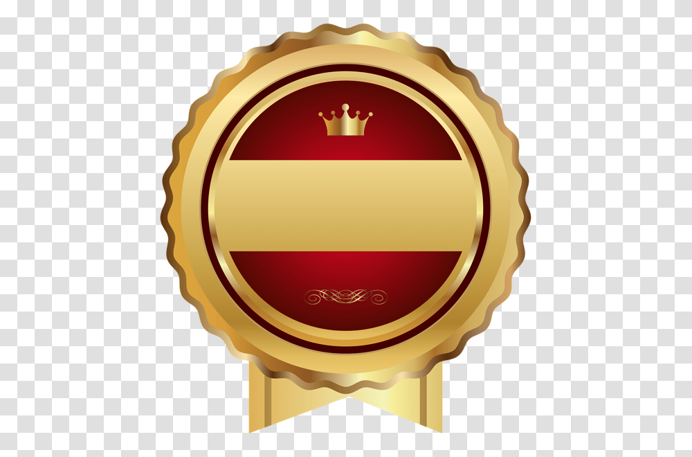 Red Gold Seal Badge Clip Art Seal Badges Gold, Trophy, Gold Medal, Wristwatch, Logo Transparent Png