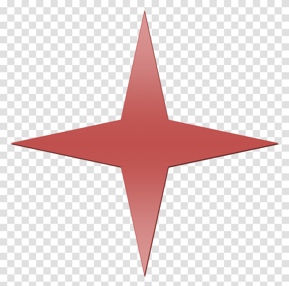 Red Gradient Point Star, Cross, Star Symbol Transparent Png