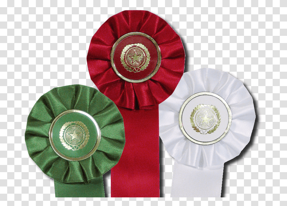 Red Green And White Stock Star Rosette Ribbons Are Circle, Plant, Flower, Blossom, Wax Seal Transparent Png