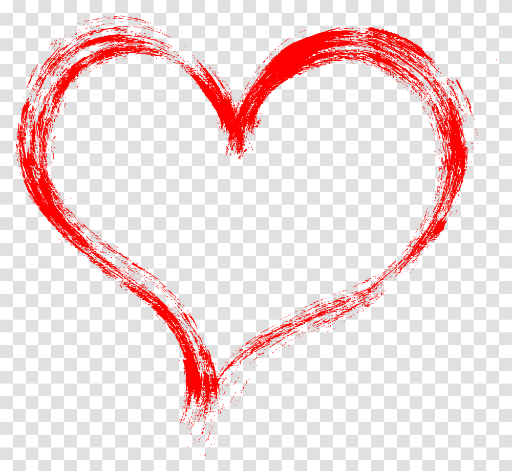 Red Grunge Brush Stroke Heart Heart Brush Stroke, Rug Transparent Png