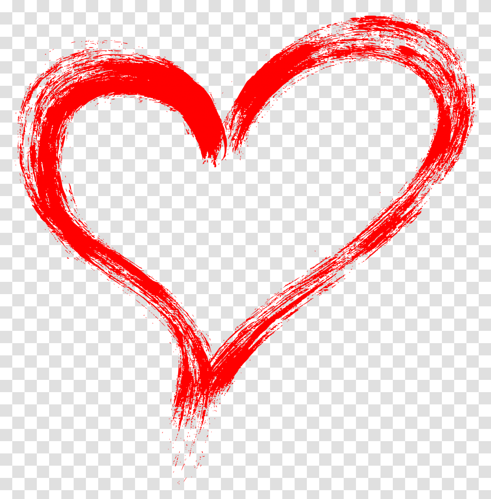 Red Grunge Brush Stroke Heart Heart, Rug Transparent Png