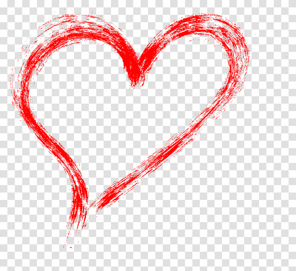 Red Grunge Brush Stroke Heart Paint Brush Heart Transparent Png