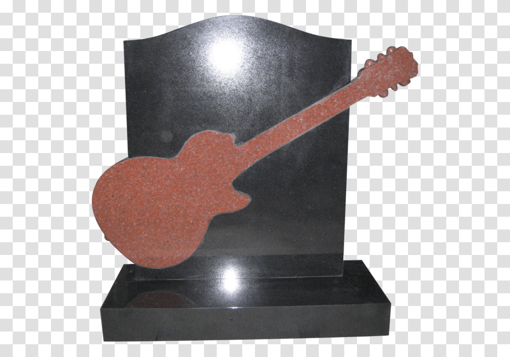 Red Guitar Tombstone Granite Plaques Headstone, Leisure Activities, Musical Instrument, Trophy, Axe Transparent Png