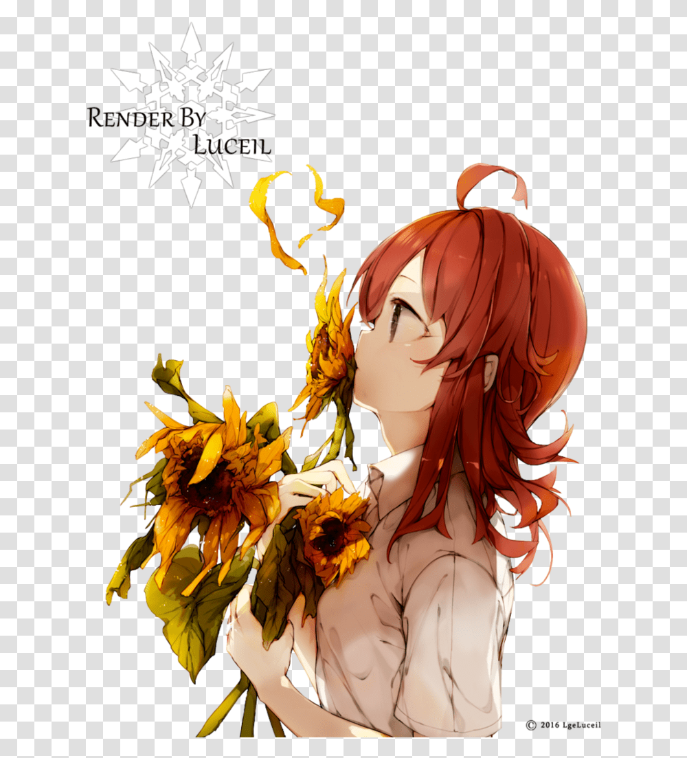 Red Hair Clipart Depressed Woman Hair Anime Hair Lgeluceil Anime Girls With Ginger Hair, Plant, Flower, Blossom, Person Transparent Png