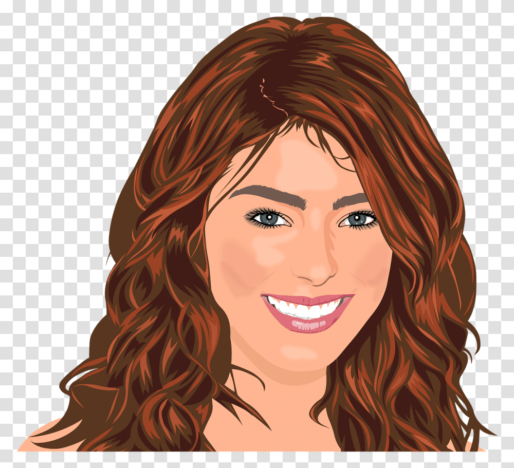 Red Hair Curls Free Image On Pixabay Head Woman, Face, Person, Smile, Teeth Transparent Png