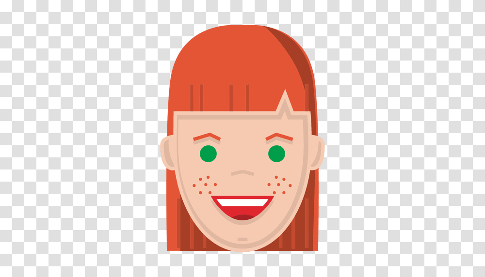 Red Hair Happy Freckles, Label, Face, Head Transparent Png