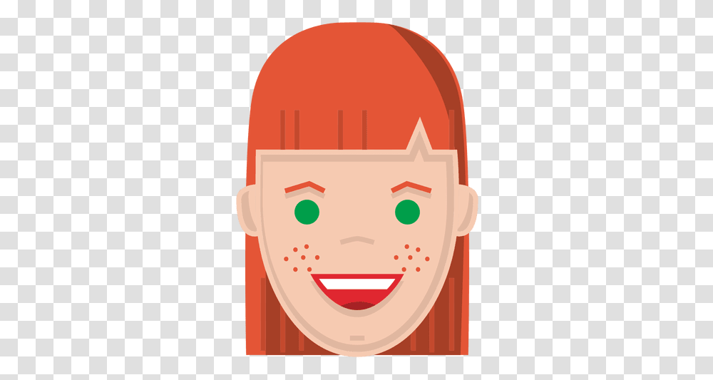 Red Hair Happy Freckles & Svg Vector File Freckles Cartoon, Mouth, Lip, Food, Label Transparent Png
