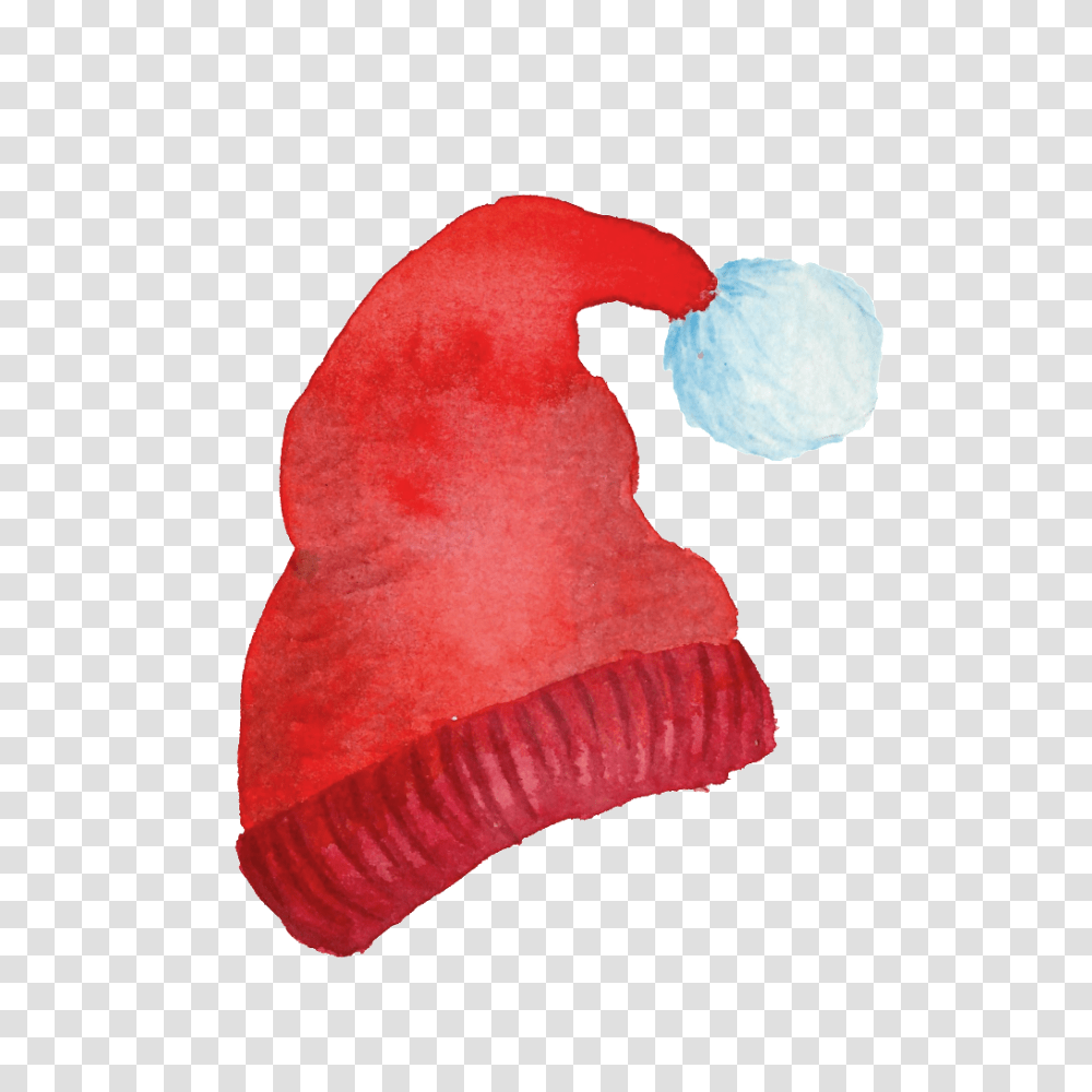 Red Hand Painted Woolen Christmas Hat Christmas Free, Stain, Apparel, Blanket Transparent Png