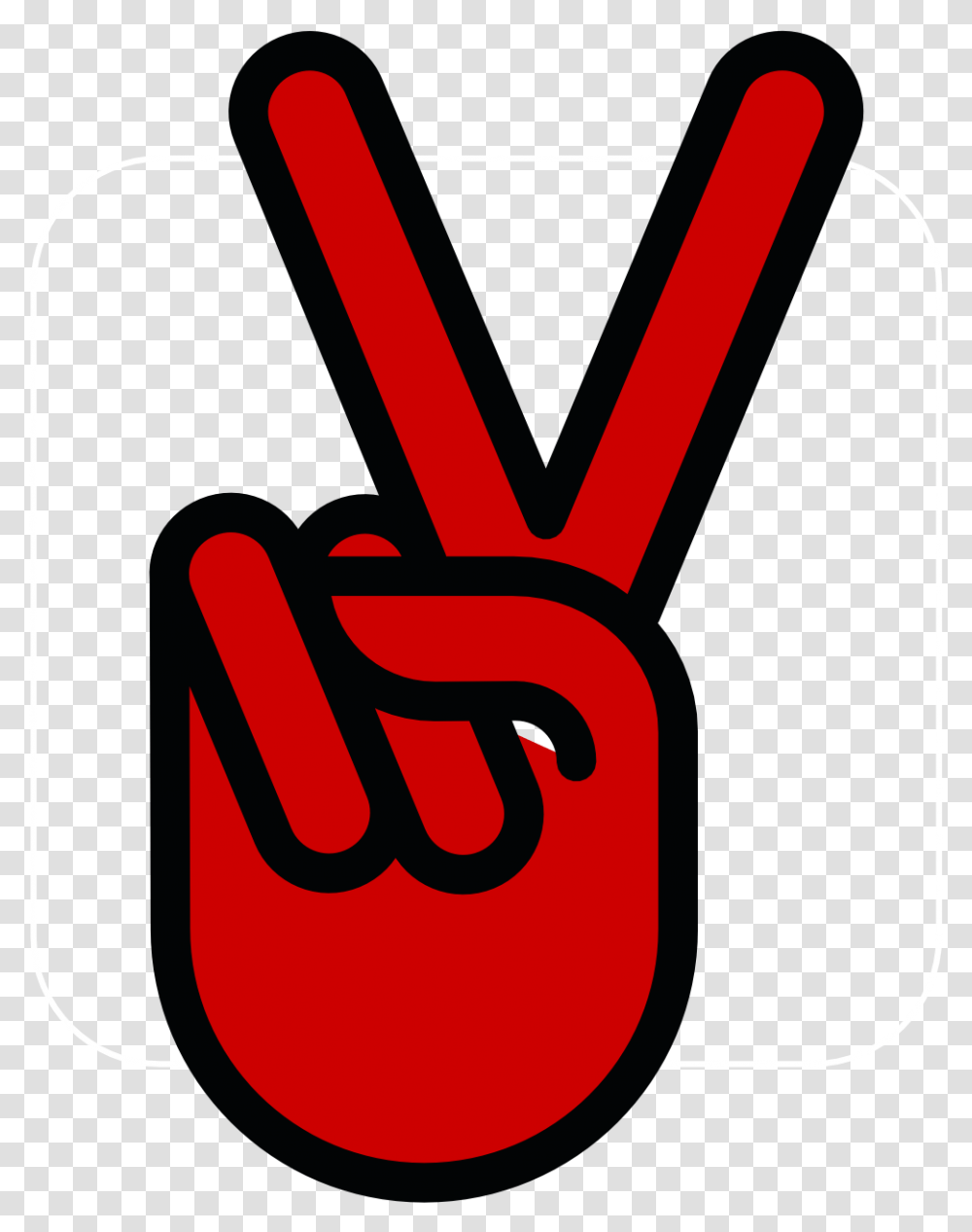 Red Hand Peace Sign, Label, Dynamite, Bomb Transparent Png