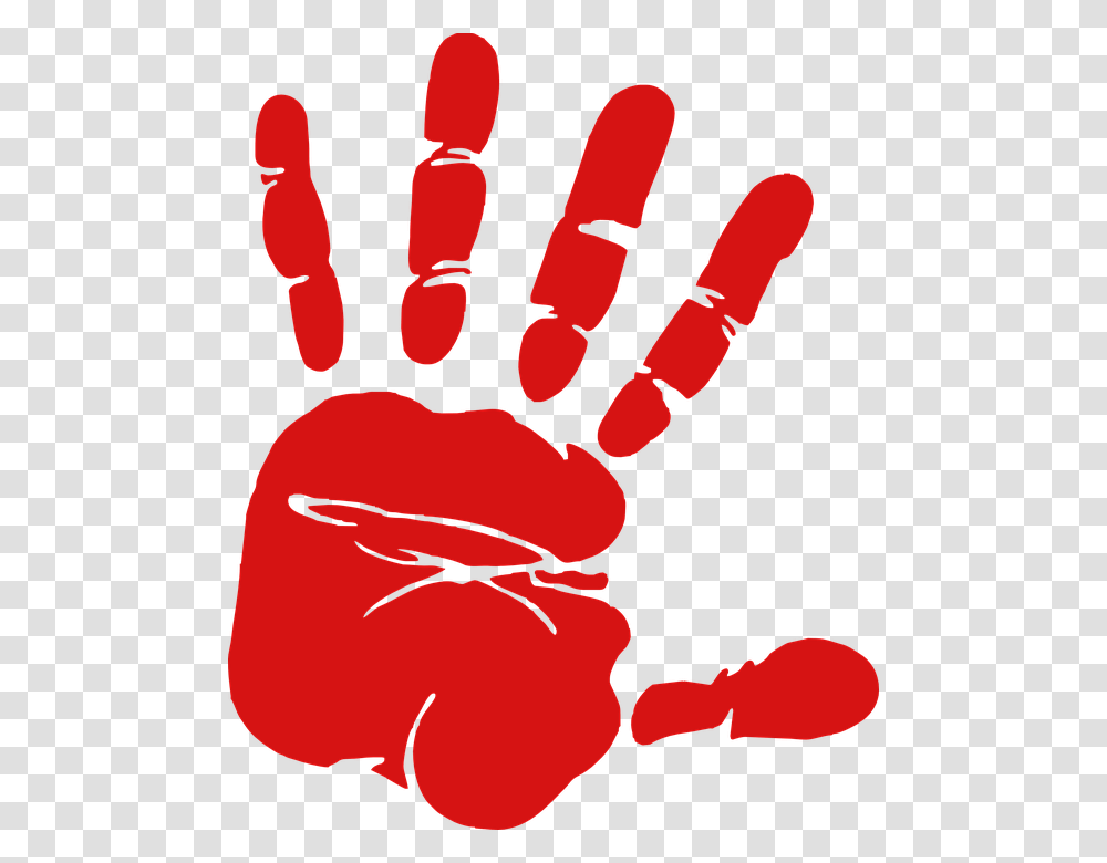 Red Hand Print Clip Art, Fist Transparent Png