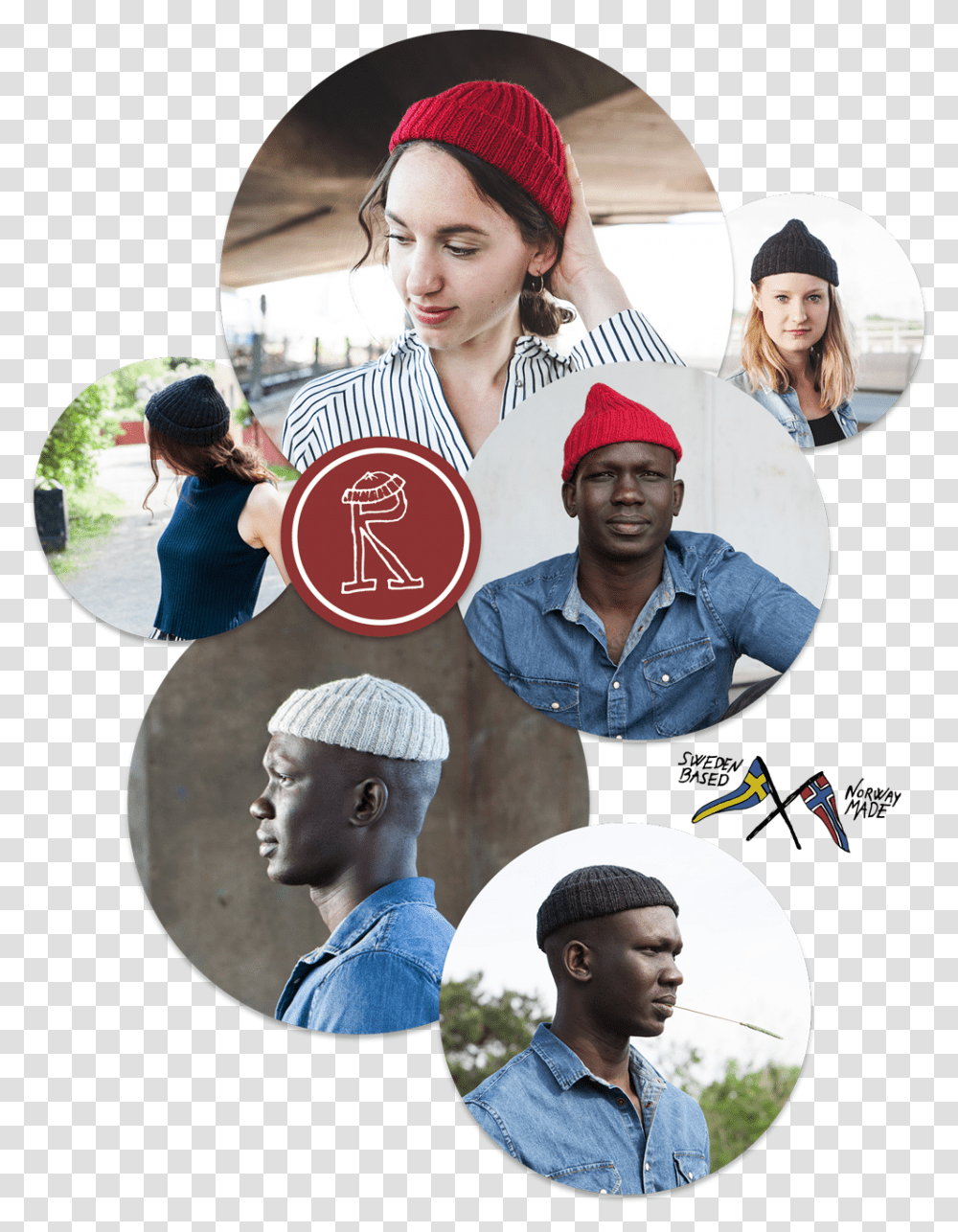Red Hat Factory Beanies, Collage, Poster, Advertisement, Person Transparent Png
