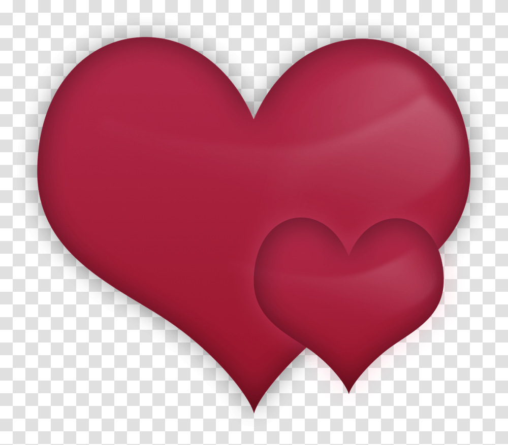 Red Heart A Pair Of Hearts Love Amorousness Heart, Balloon, Cushion, Pillow Transparent Png