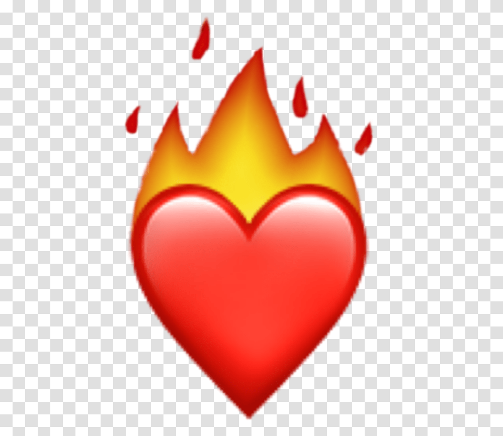 Red Heart Emoji Fire Background Hot Emoji, Balloon Transparent Png