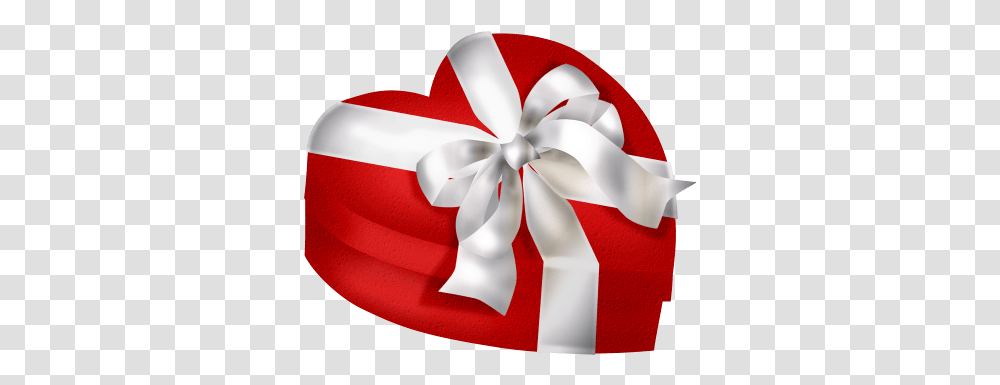 Red Heart Gift Box With White Bow Red Heart Gift Box, Paper Transparent Png