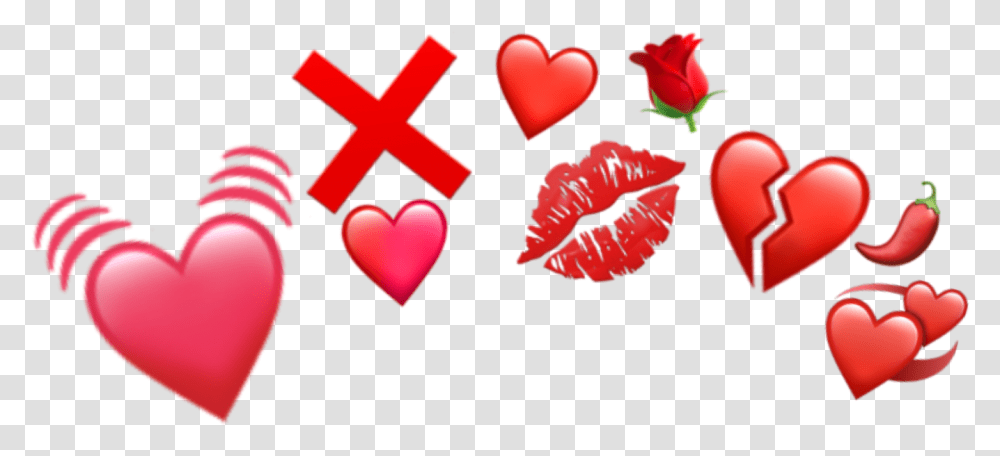 Red Heart Hearts Emoji Sticker Emojis Iphoneemoji Heart, Rose, Flower, Plant, Blossom Transparent Png