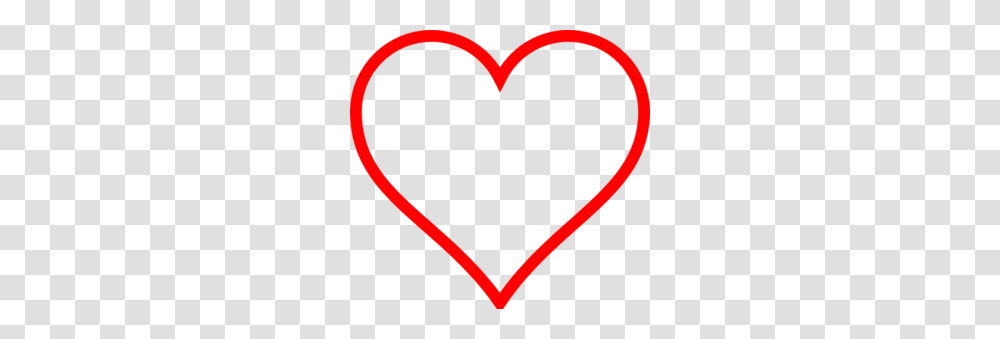 Red Heart Outline Clipart Transparent Png