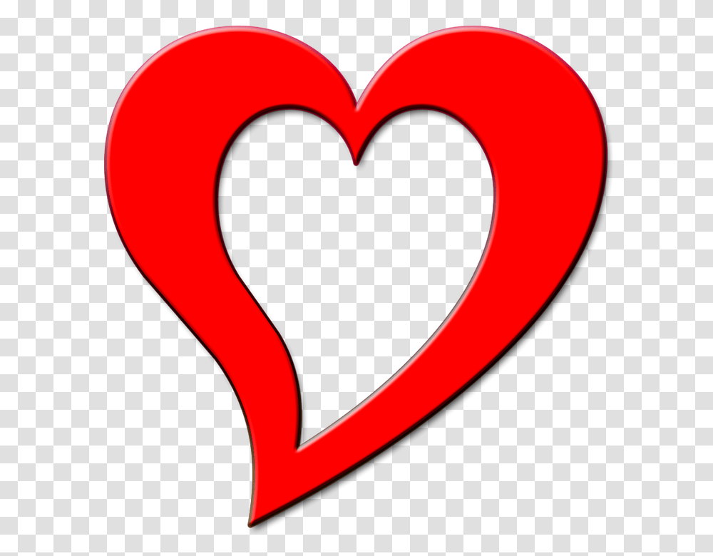 Red Heart Outline Design Love Valentine Day Love Transparent Png