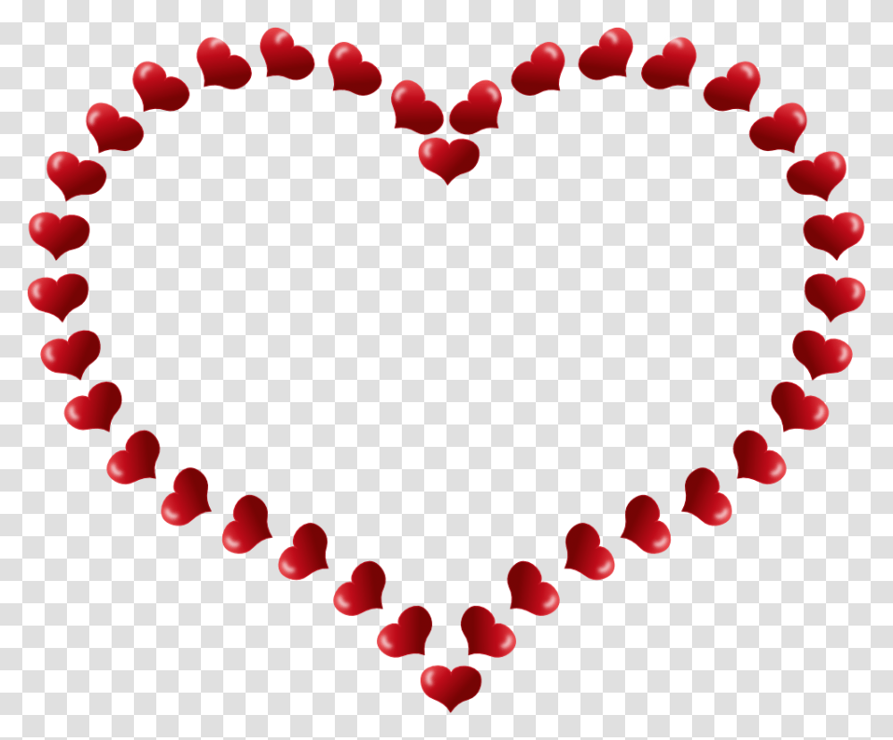 Red Heart Shaped Border With Little Hearts Clip Art, Stain, Petal, Flower, Plant Transparent Png