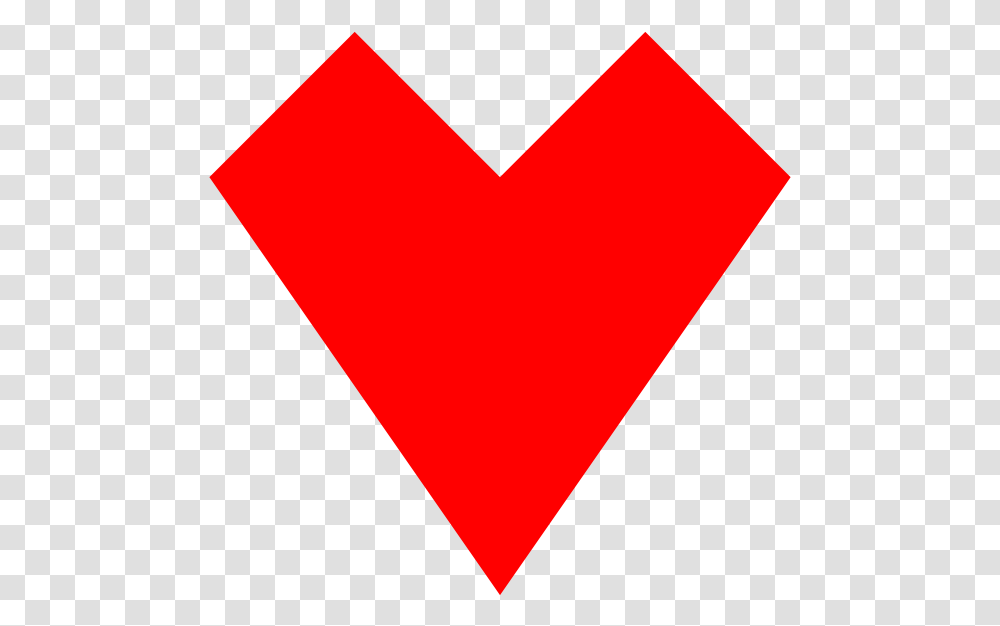 Red Heart Straight Lines Heart, Triangle Transparent Png