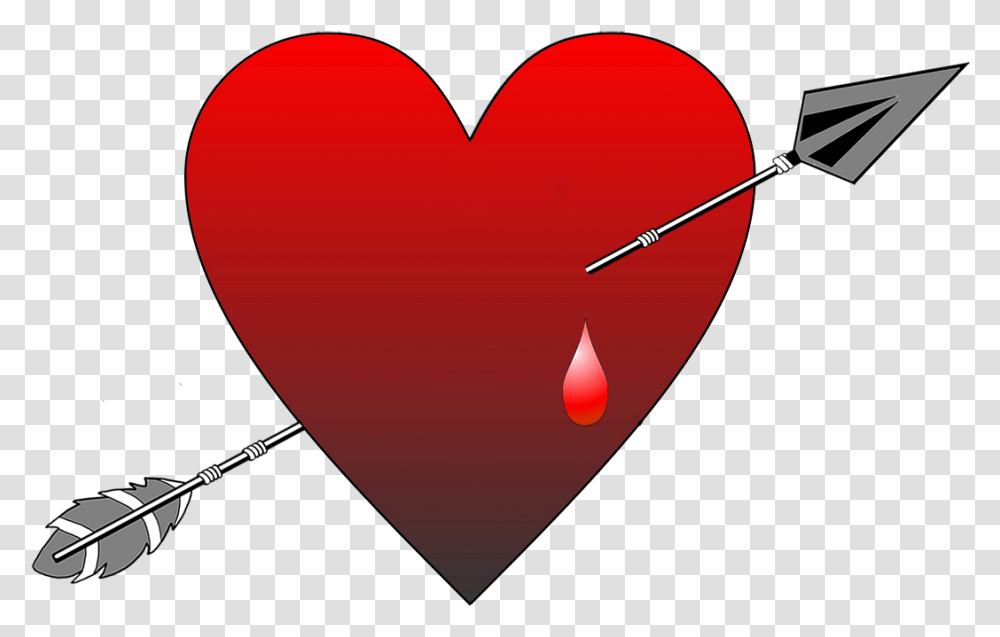 Red Heart With Arrow And Blood Drop Heart Arrow Drop Blood Transparent Png