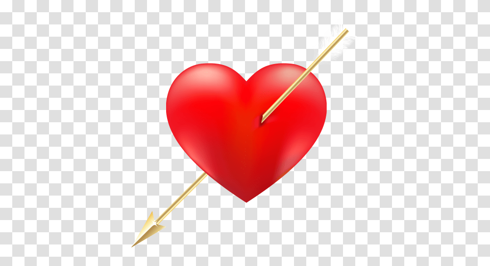 Red Heart With Arrow, Balloon, Cupid Transparent Png