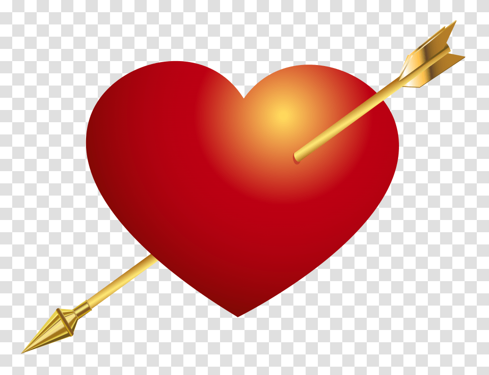 Red Heart With Arrow Clip Art, Weapon, Weaponry, Darts Transparent Png