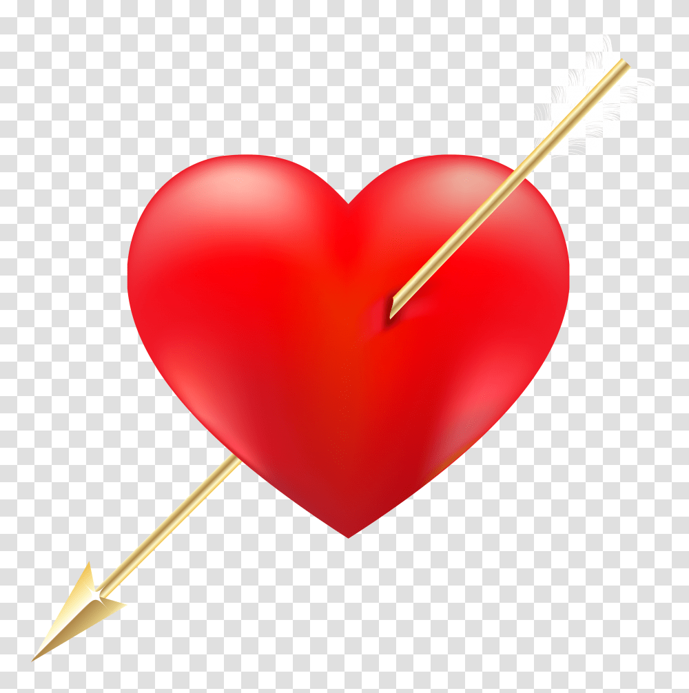 Red Heart With Arrow Clipart, Balloon Transparent Png