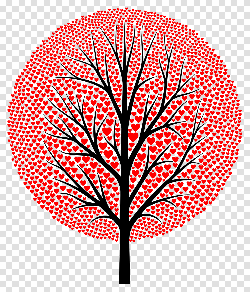 Red Hearts Tree Clip Arts Tree Of Heart, Pattern, Ornament, Fractal, Light Transparent Png