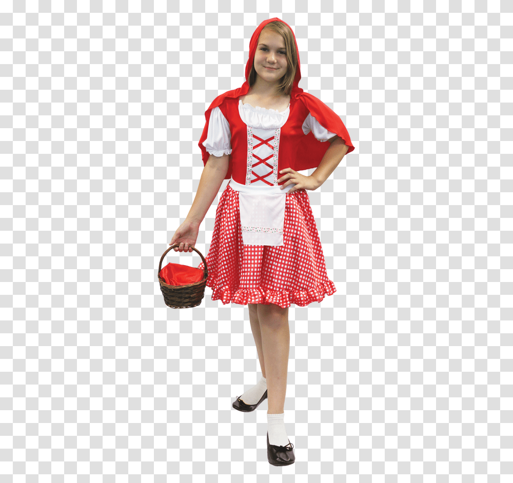 Red Hood Girl Tween Girl, Costume, Skirt, Clothing, Person Transparent Png