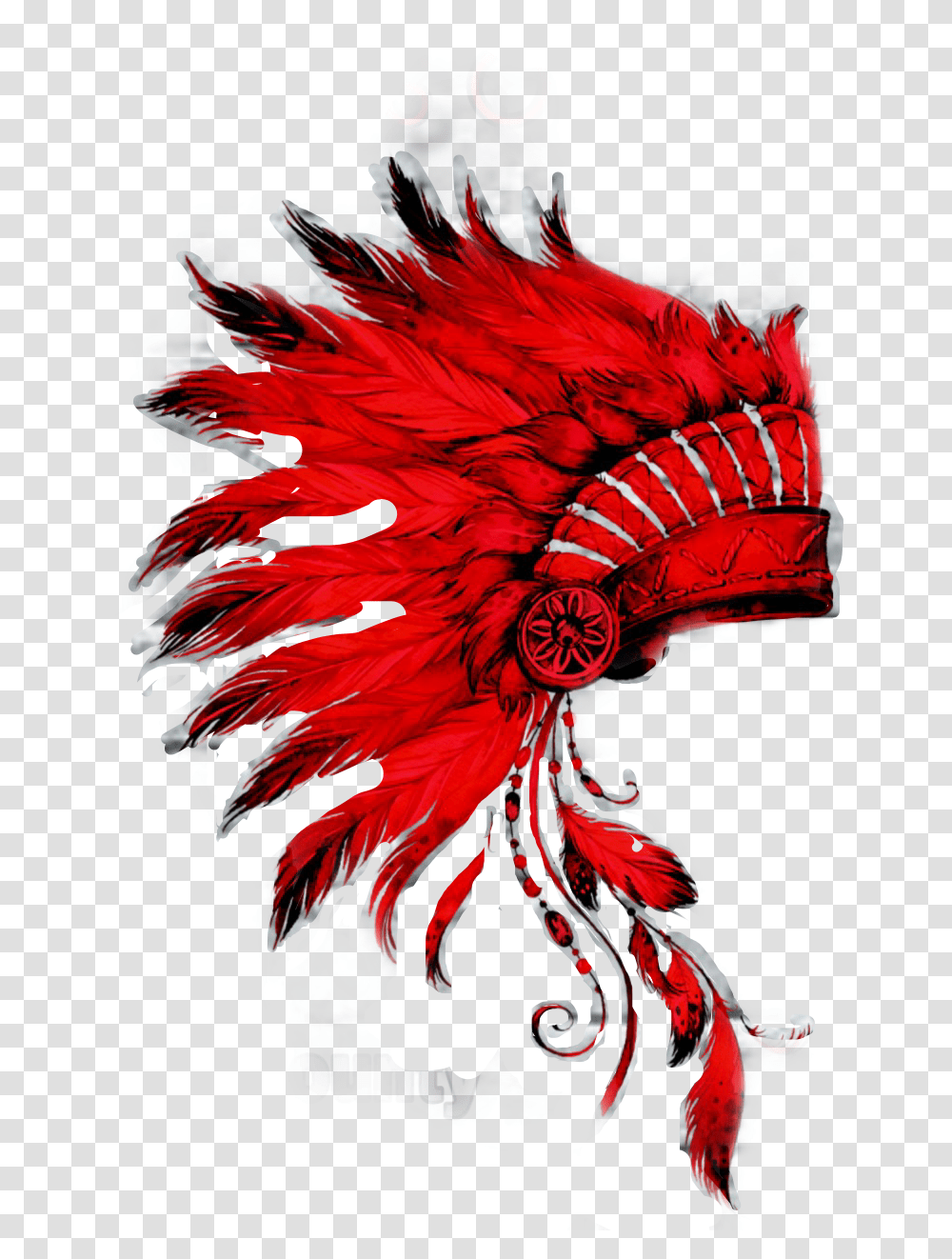 Red Indian Headdress Headpiece, Bird Transparent Png