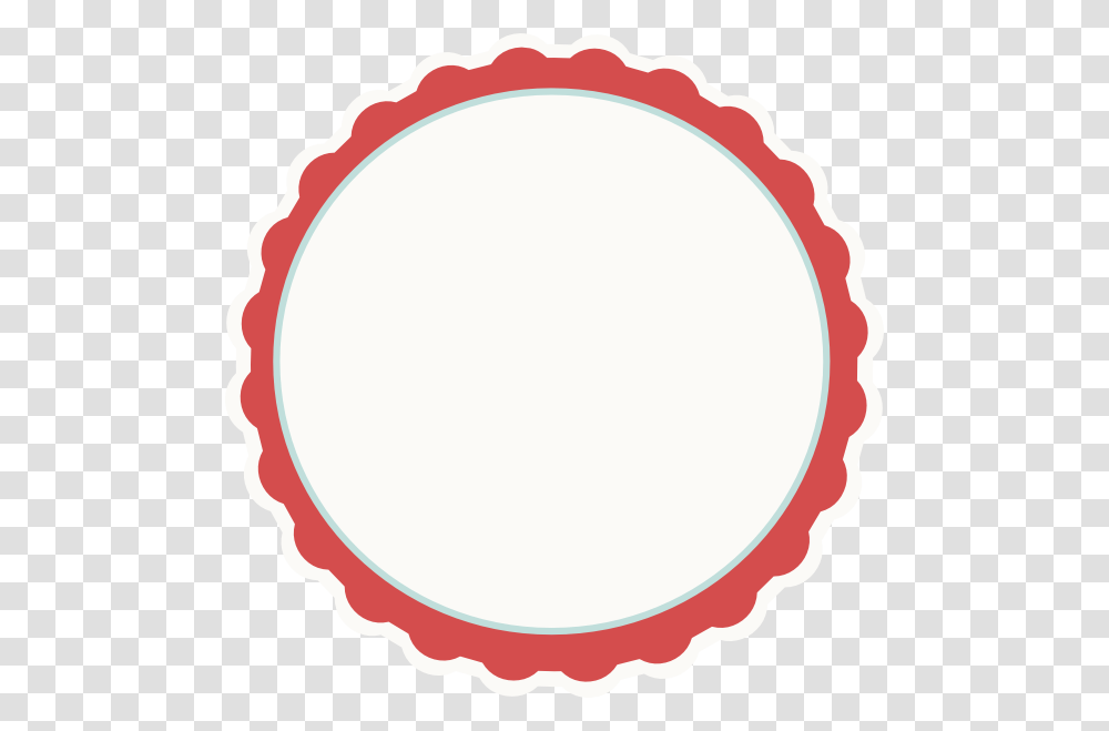 Red Ivory Aqua Scallop Circle Frame Clip Art, Oval, Label Transparent Png